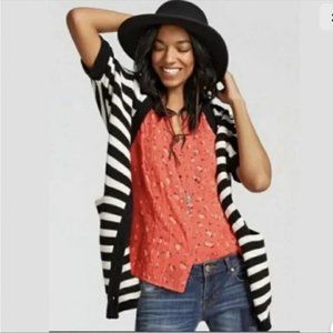 Cabi Striped Button Long Cardigan s